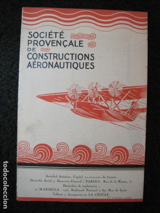 Catalogues publicitaires: SOCIETE PROVEN&Ccedil;ALE DE CONSTRUCTIONS AERONAUTIQUES-CATALOGO PUBLICIDAD ANTIGUA-VER FOTOS-(K-6975)