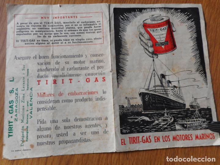 Werbekataloge: ANTIGUO DIPTICO TIRIT GAS MOTORES MARINOS ZARAGOZA