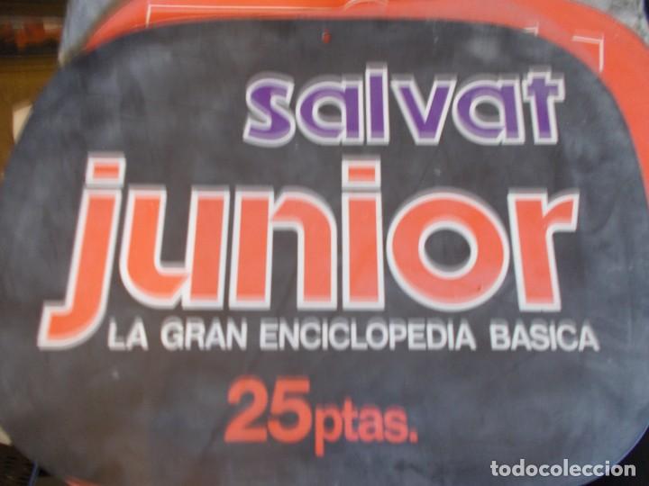 Werbekataloge: SALVAT JUNIOR ,PEQUE&Ntilde;O CARTEL PUBLICIDAD DE UNA VIEJA IMPRETA,, A&Ntilde;OS 60 70
