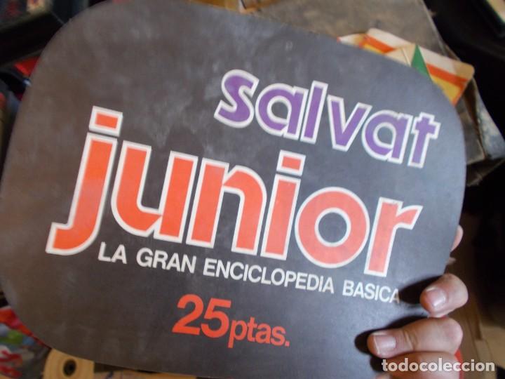 Werbekataloge: SALVAT JUNIOR ,PEQUE&Ntilde;O CARTEL PUBLICIDAD DE UNA VIEJA IMPRETA,, A&Ntilde;OS 60 70