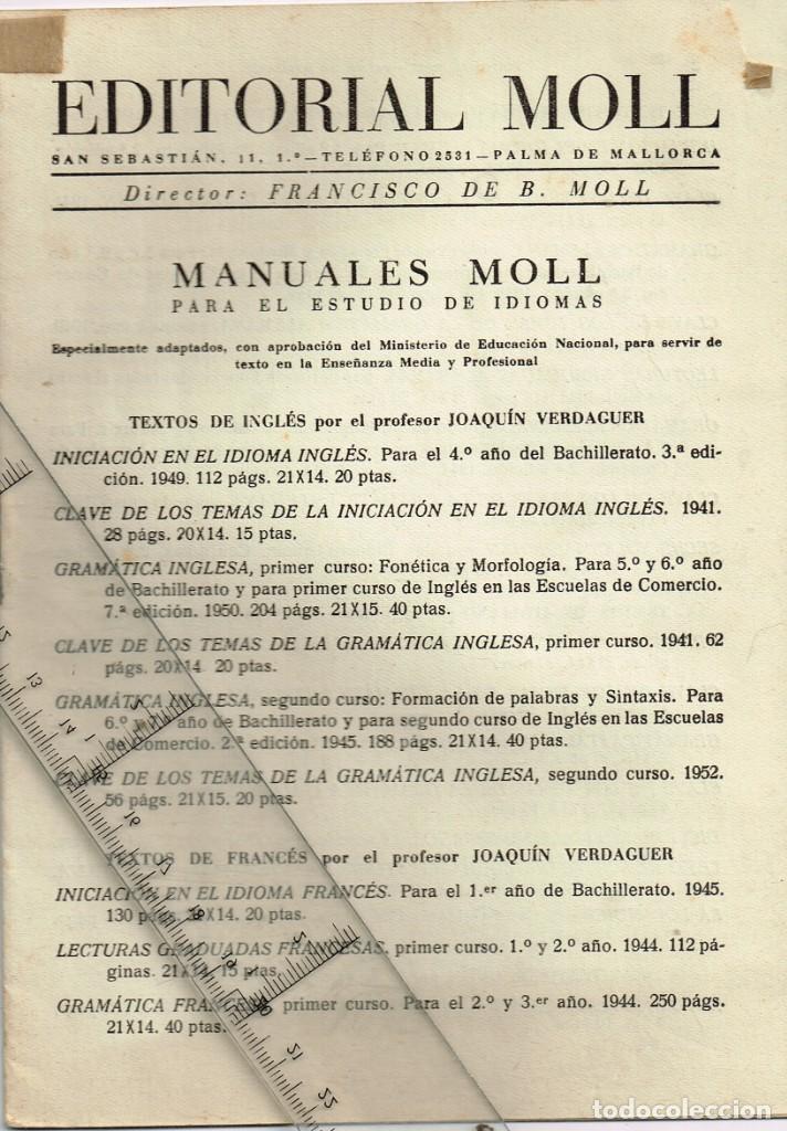Werbekataloge: 50&acute;s. ca. Editorial Moll Cat&aacute;logo Diversas Colecciones y Diccionari Catal&agrave; - Valenci&agrave; - Balear