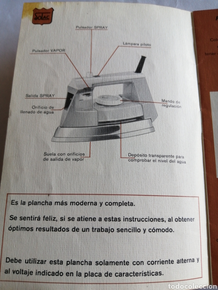 Cat&aacute;logos publicitarios: Instrucciones Solac plancha mod. 755 - Foto 2