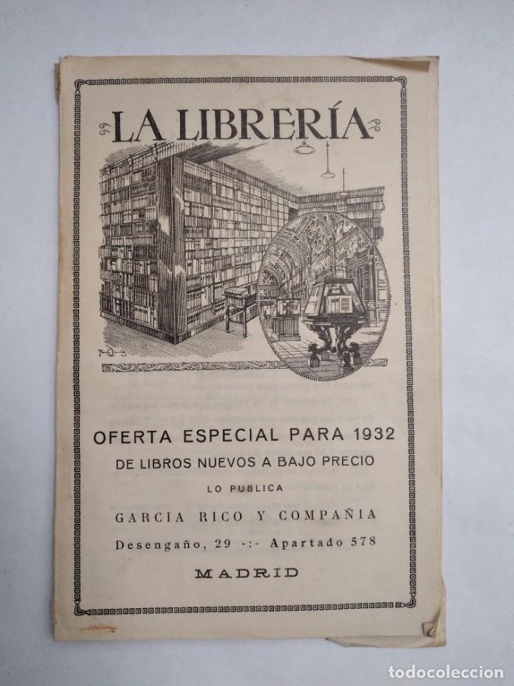 Werbekataloge: LA LIBRER&Iacute;A OFERTA ESPECIAL PARA 1932 GARC&Iacute;A RICO MADRID LIBROS NUEVOS A BAJO PRECIO