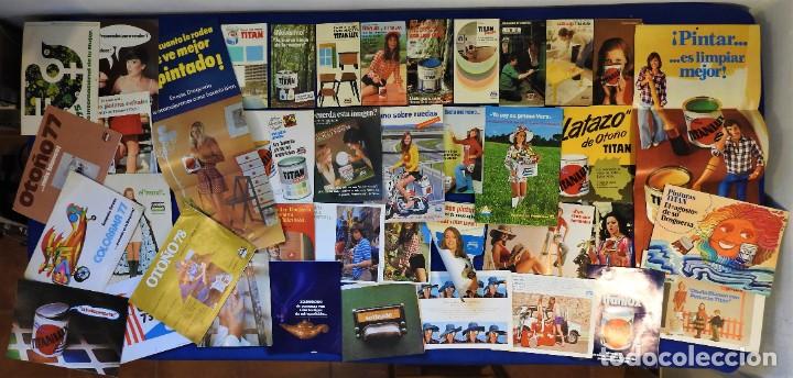 Cat&aacute;logos publicitarios: Super lote de 40 folletos publicitarios, cartas de color etc de la marca TITANLUX de los a&ntilde;os 70