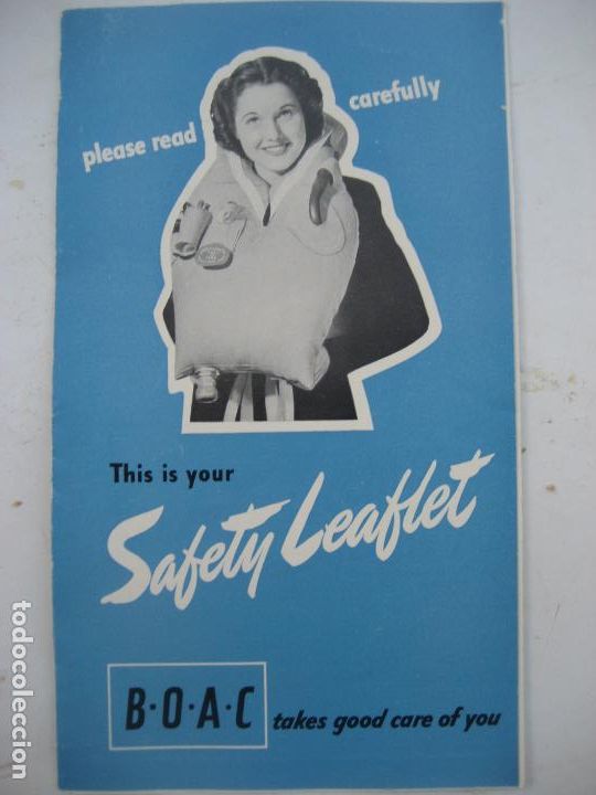 Cat&aacute;logos publicit&aacute;rios: B.O.A.C. British Overseas Airways Corporation. Instrucciones chaleco salvavidas