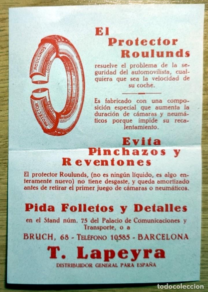 Cat&aacute;logos publicitarios: PROTECTOR ROULUNDS PARA NEUMATICOS AUTOMOVILISMO LAPEYRA BARCELONA PALACIO COMUNICACIONES TRANSPORTE