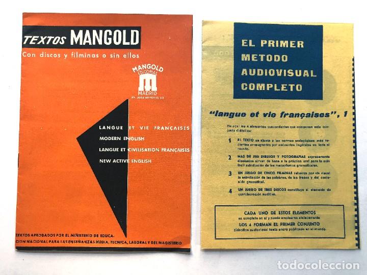 Advertising Catalogs: CAT&Aacute;LOGO / EDITORIAL MANGOLD A&Ntilde;O 1959 / LIBROS DE TEXTO DE LENGUAS - FRANC&Eacute;S - INGL&Eacute;S /