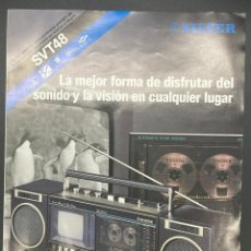 Catálogos publicitarios: CATALOGO SILVER - RADIO CASSETTE ESTEREFONICO PORTATIL 2 BANDAS CON TV EN BLANCO Y NEGRO SVT 48. Lote 353549908