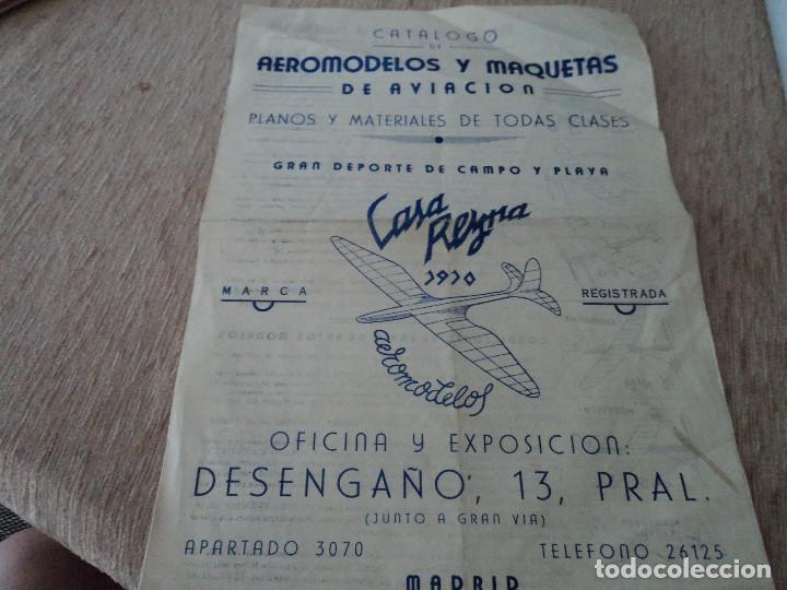 Catalogues publicitaires: CATALOGO DIPTICO PRECIOS CASA REYNA MADRID, AEROMODELOS AVIONES Y PLANEADORES, 1910