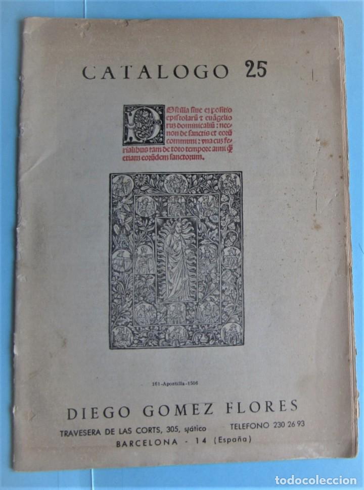 Cat&aacute;logos publicitarios: CAT&Aacute;LOGO 25. DIEGO G&Oacute;MEZ FLORES. TRAVESERA DE LAS CORTS, 305. BARCELONA, 1970.