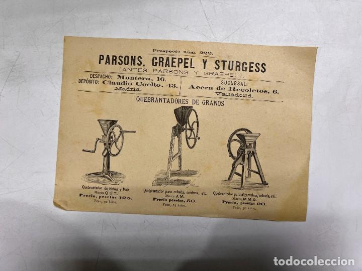 Cat&aacute;logos publicit&aacute;rios: FOLLETO PUBLICITARIO. QUEBRANTADORES DE GRANOS. PARSON, GRAEPEL Y STURGESS. VER FOTO