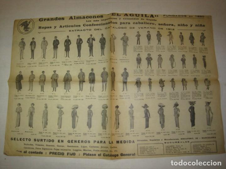 Cat&aacute;logos publicit&aacute;rios: BARCELONA-GRANDES ALMACENES EL AGUILA-A&Ntilde;O 1912-PUBLICIDAD-VER FOTOS-(K-7206)