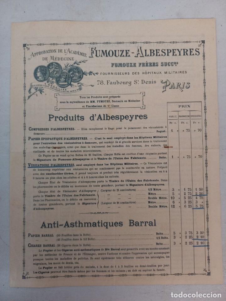 Cataloghi pubblicitari: FUMOUZE - ALBESPEYRES. LISTA DE PRECIOS DE PRODUCTOS FARMACEUTICOS. MIDE: 21 X 27 CM.