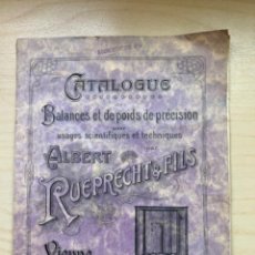 Catálogos publicitarios: CATALOGO BALANZAS PESO PRECISION ALBERT RUEPRECHT VIENA 1904 CATALOGUE BALANCES PRECISION VIENNE