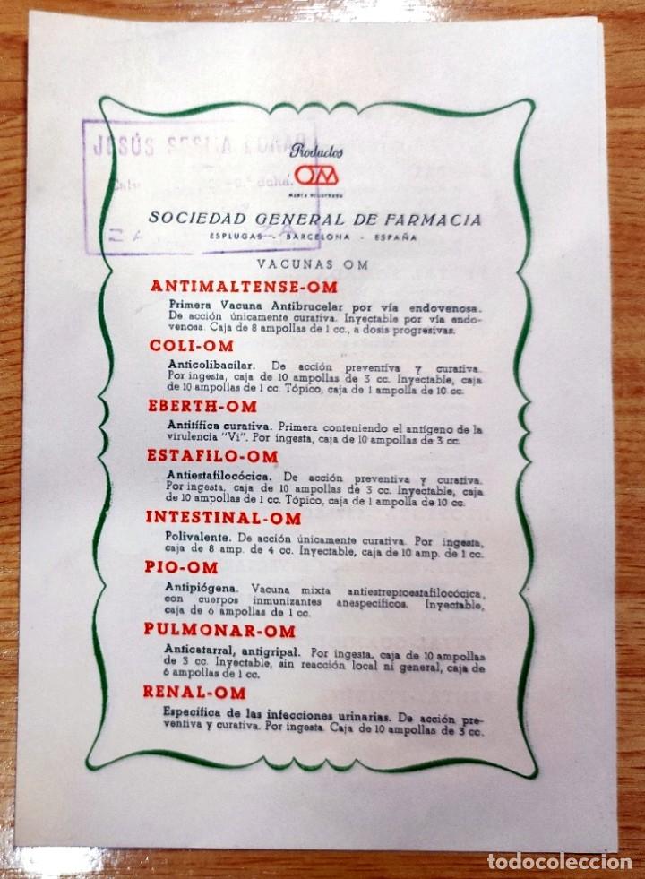 Werbekataloge: SOCIEDAD GENERAL DE FARMACIA FOLLETO PUBLICIDAD MEDICINA