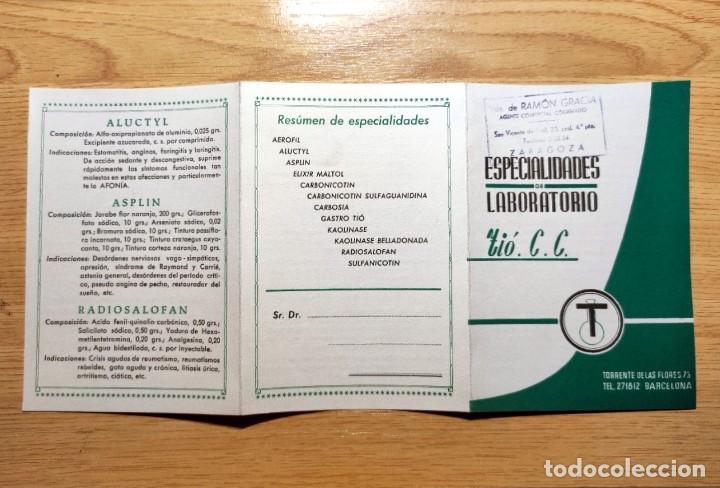 Advertising Catalogs: FOLLETO PUBLICITARIO FARMACIA MEDICINA ESPECIALIDADES DE LABORATORIO TI&Oacute; C.C.