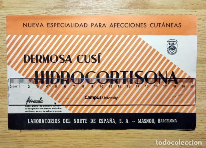 Cat&aacute;logos publicitarios: PUBLICIDAD HIDROCORTISONA ESPECIALIDADES CUSI LABORATORIOS DEL NORTEMASNOU BARCELONA 1955