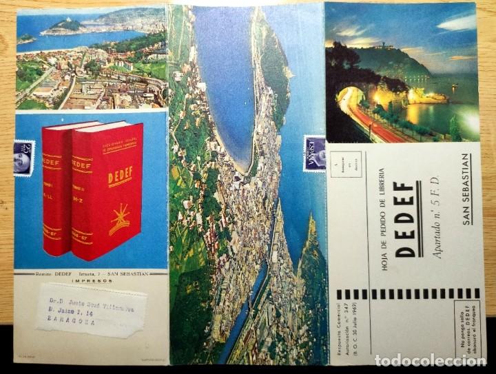 Cat&aacute;logos publicit&aacute;rios: FOLLETO PEDIDO PUBLICIDAD DEDEF SAN SEBASTIAN CON SELLO DICCIONARIO ESPA&Ntilde;OL 1966