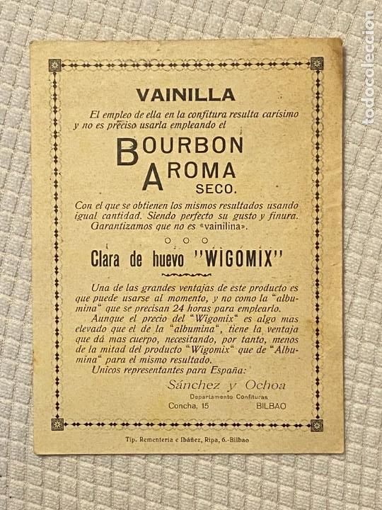 Cat&aacute;logos publicitarios: BOURBON AROMA . WIGOMIX. ALBUMINA , SANCHEZ Y OCHOA BILBAO