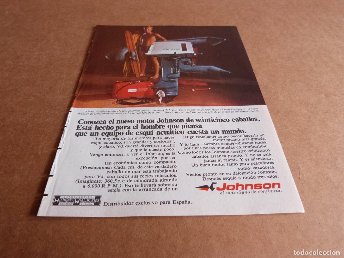 Cat&aacute;logos publicitarios: Anuncio motor fuera Johnson de 25CV esqui acuatico - Publicidad de los a&ntilde;os 60