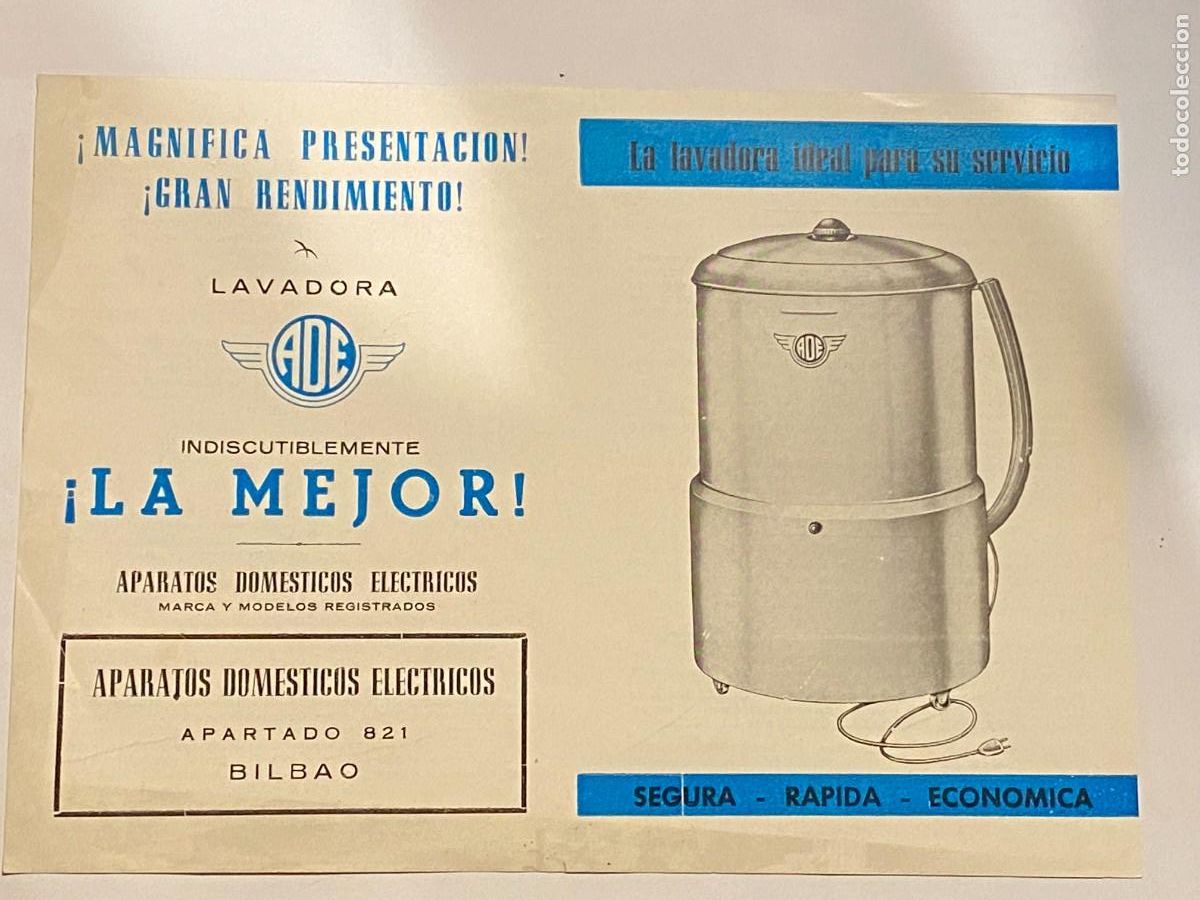 Cat&aacute;logos publicitarios: CATALOGO LAVADORA ADE . DIPTICO