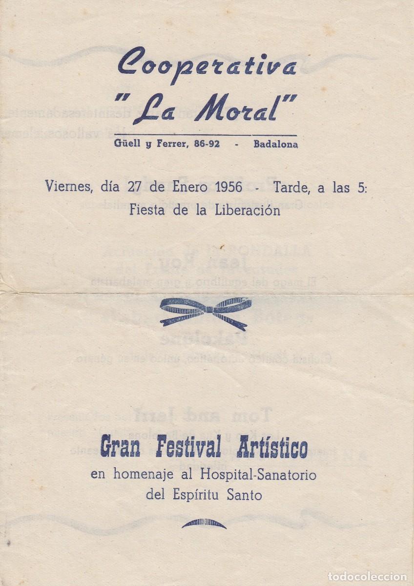 Catalogues publicitaires: FOLLETO DEL GRAN FESTIVAL ART&Iacute;STICO EN COOPERATIVA LA MORAL-BADALONA -1956