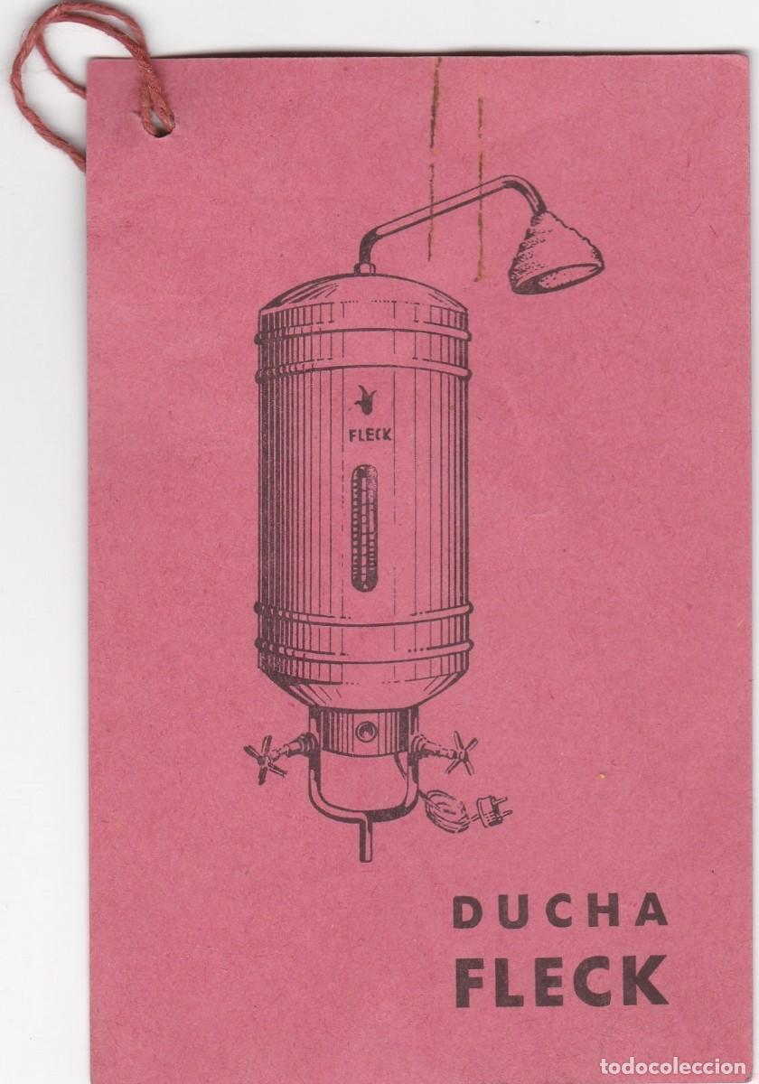Cat&aacute;logos publicitarios: Ducha Fleck - Tarjeta Instrucciones de Uso - A&ntilde;os 50? - 128x82mm