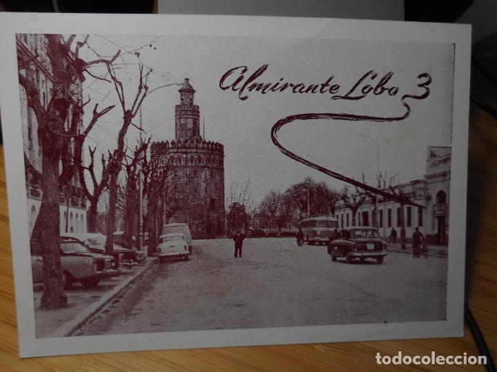 Cat&aacute;logos publicitarios: ANTIGUA TARJETA PUBLICITARIA FABRICA LAMPARAS ALMIRANTE LOBO 3 SEVILLA 1962