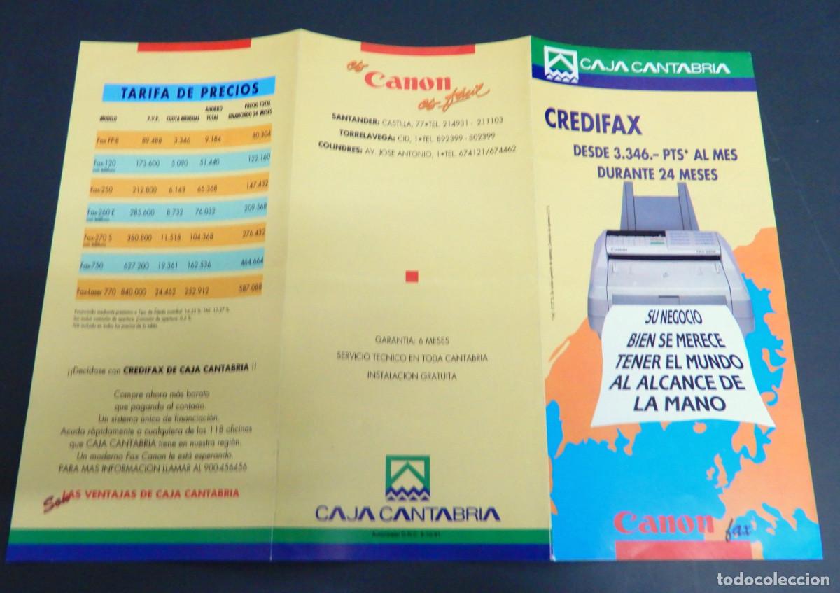 Catalogues publicitaires: FOLLETO PROMOCIONAL CREDIFAX CAJACANTABRIA 1991