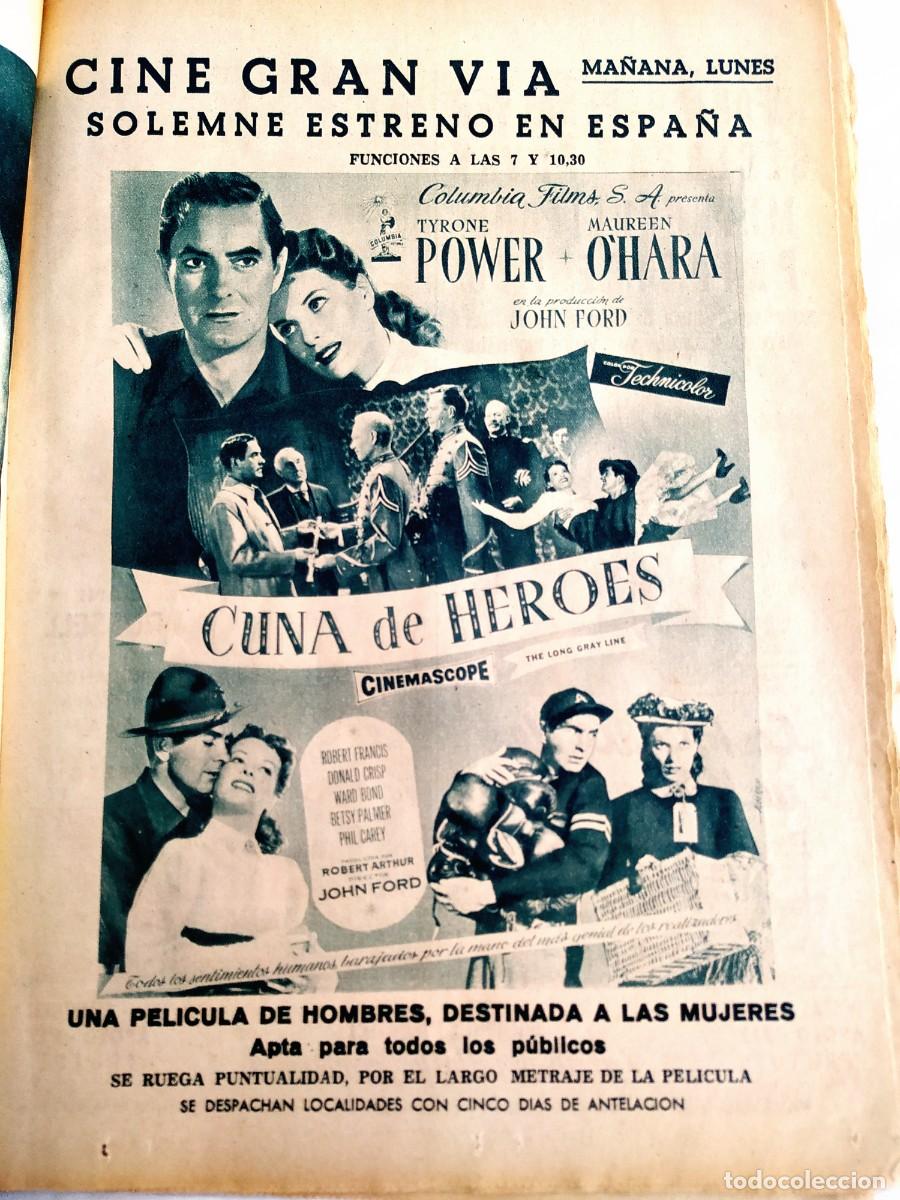 Cat&aacute;logos publicit&aacute;rios: ABC, 1955 - PUBLICIDAD PEL&Iacute;CULA CUNA DE H&Eacute;ROES (TYRON POWER Y MAUREEN O'HARA)
