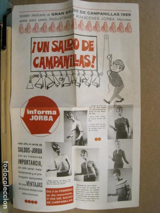 Cataloghi pubblicitari: ALMACENES JORBA-CATALOGO PUBLICIDAD A&Ntilde;O 1969-VER FOTOS-(K-7601)
