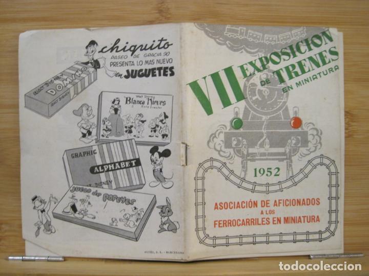 Cataloghi pubblicitari: VII EXPOSICION DE TRENES MINIATURA-A&Ntilde;O 1952-AFICIONADOS FERROCARRILES-PUBLICIDAD-VER FOTOS-(K-7751)
