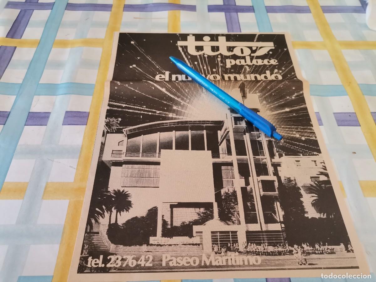 Cat&aacute;logos publicitarios: DISCOTECA TITO'S TITOS PALACE PASEO MAR&Iacute;TIMO MALLORCA ANUNCIO PUBLICIDAD PERIODICO 1985