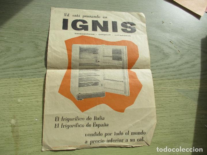 Cat&aacute;logos publicitarios: FOLLETO PROPAGAND&Iacute;STICO DE: IGNIS, FRIGOR&Iacute;FICOS-COCINAS-LAVADORAS-S/F-24X18 CM.
