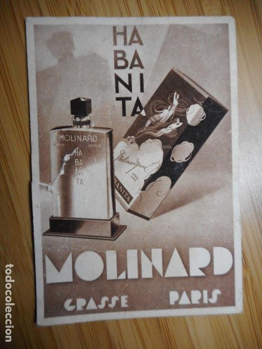 Cat&aacute;logos publicitarios: ANTIGUA TARJETA PUBLICITARIA PERFUME HABANITA MOLINARD. MAURICIO CARBONEL S.A BARCELONA
