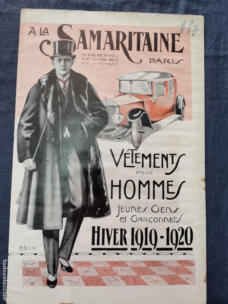 Cat&aacute;logos publicitarios: 1919 - 1920 CAT&Aacute;LOGO MODA HOMBRE SAMARITAINE PARIS