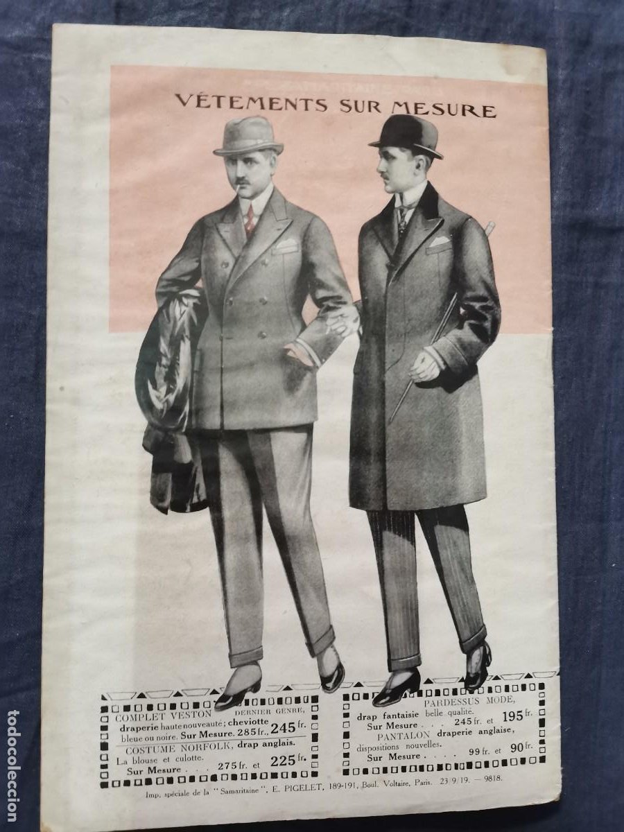 lechuga Fondo verde firma 1919 - 1920 catálogo moda hombre samaritaine pa - Comprar Catálogos  publicitarios antiguos en todocoleccion - 372233801