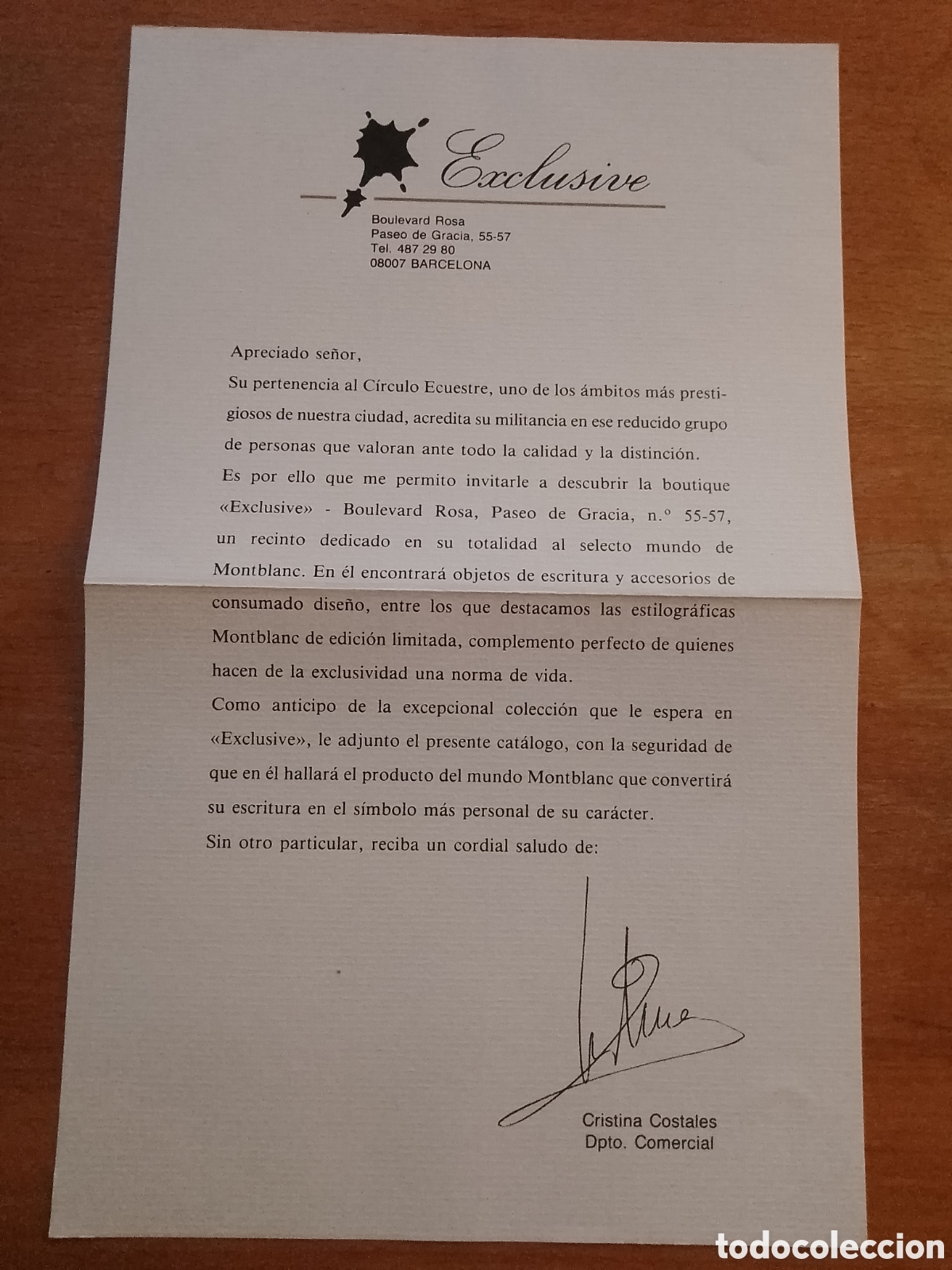 Cat&aacute;logos publicit&aacute;rios: C&iacute;rculo ecuestre carta