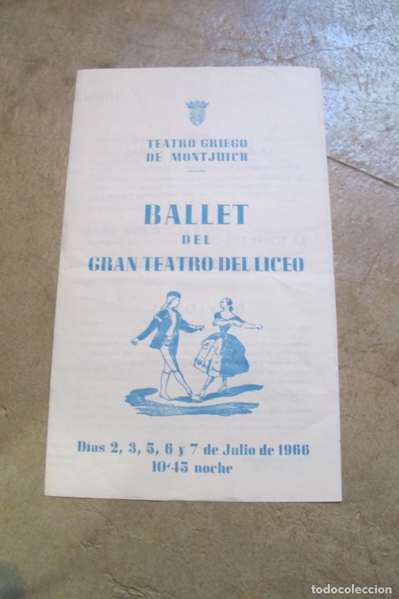 Advertising Catalogs: BALLET DEL GRAN TEATRO DEL LICEO. TEATRO GRIEGO DE MONTJUICH. 1966. PROGRAMA DIPTICO