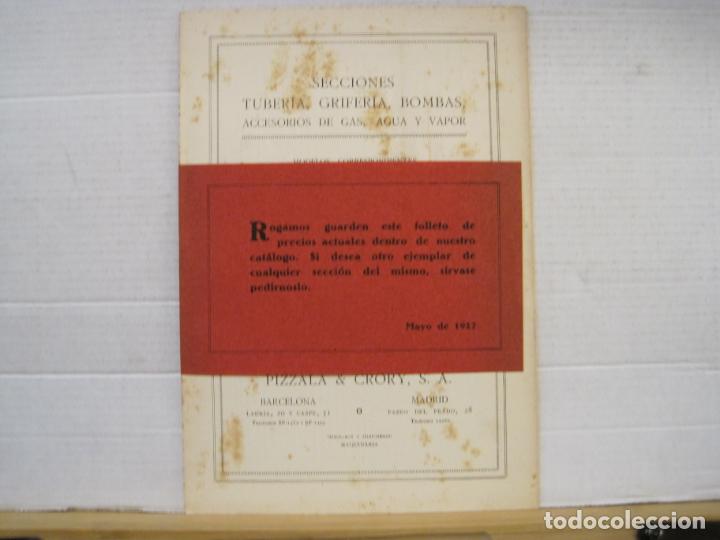 Cat&aacute;logos publicit&aacute;rios: PIZZALA Y CRORY-SECCIONES TUBERIA, GRIFERIA, BOMBAS-A&Ntilde;O 1927-CATALOGO PUBLICIDAD-VER FOTOS-(K-8027)
