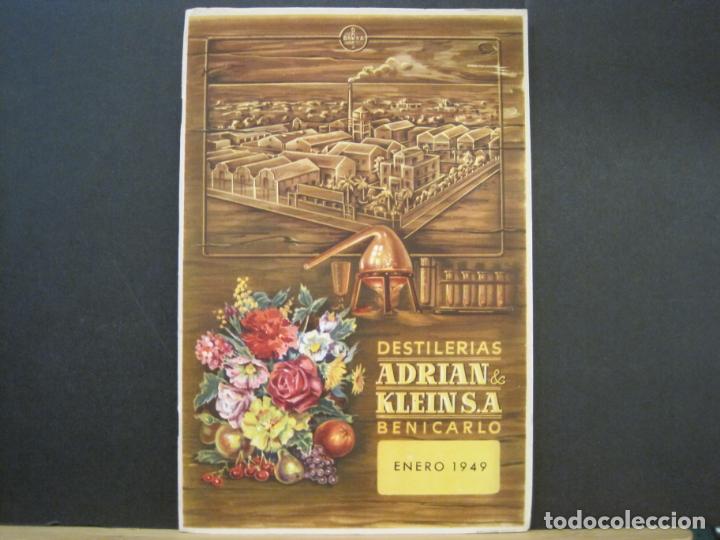 Cat&aacute;logos publicit&aacute;rios: BENICARLO-DESTILERIAS ADRIAN & KLEIN S.A.-ENERO 1949-CATALOGO PUBLICIDAD-VER FOTOS-(K-8064)