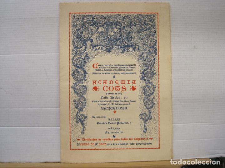 Cat&aacute;logos publicit&aacute;rios: BARCELONA-ACADEMIA COTS-CATALOGO PUBLICIDAD-VER FOTOS-(K-8146)