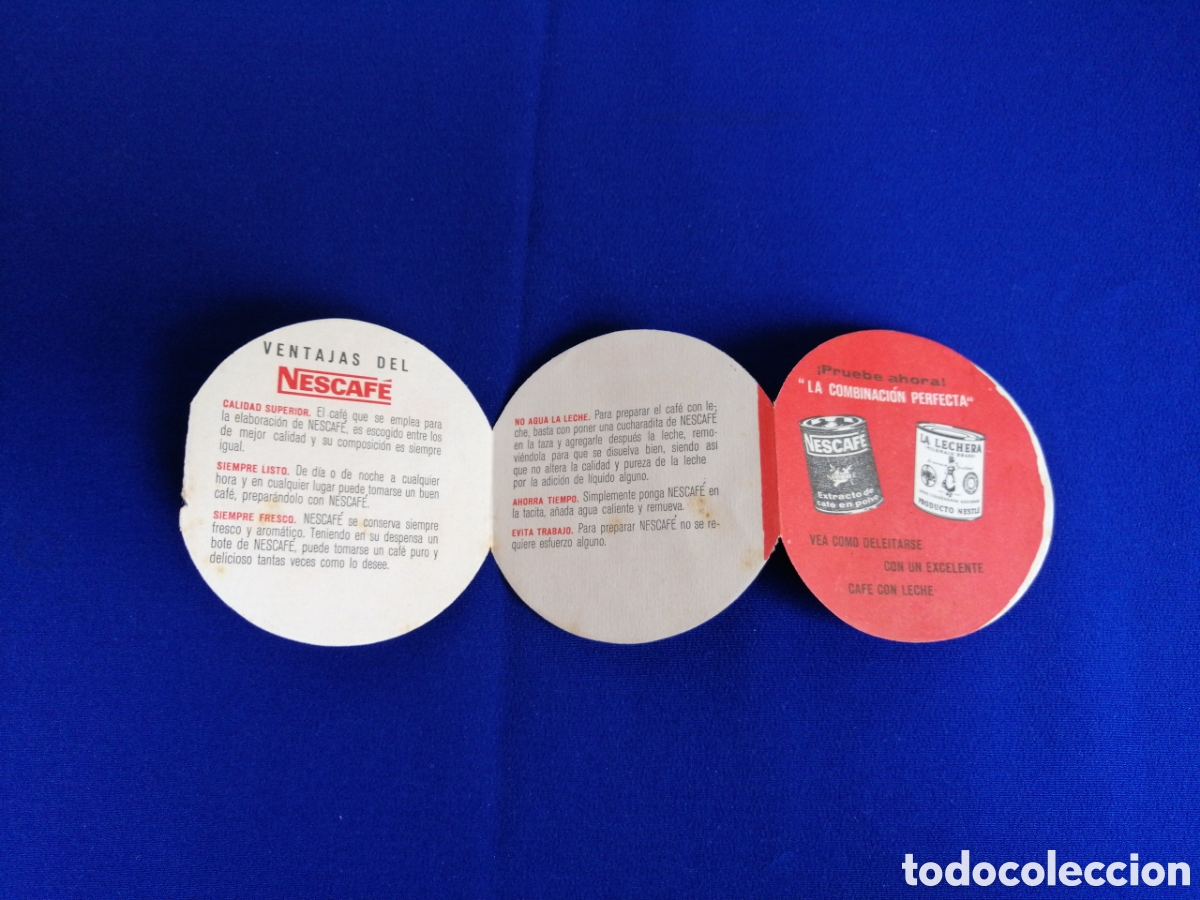 Cat&aacute;logos publicitarios: LA LECHERA NESCAFE TRIPTICO PUBLICIDAD ANTIGUA