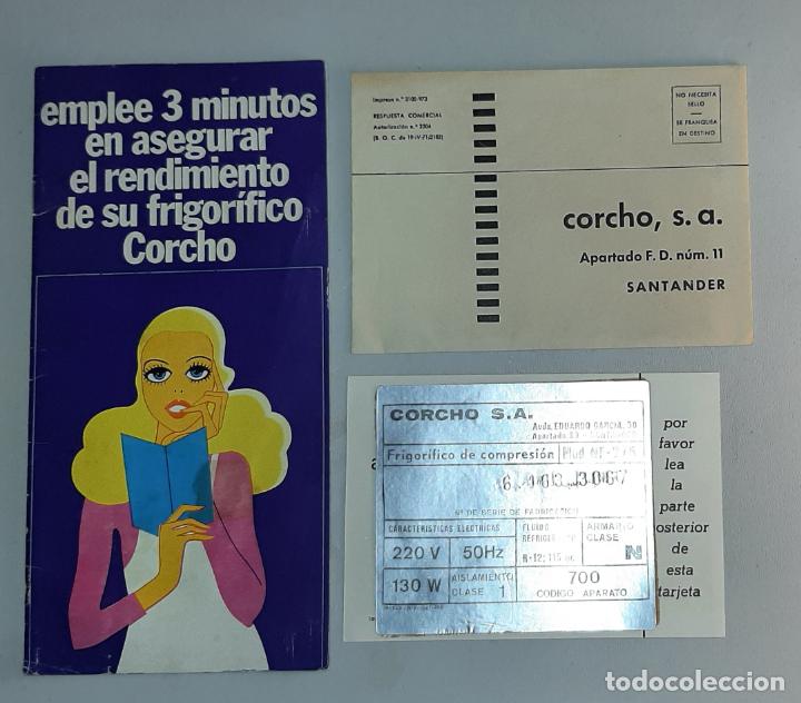 Catalogues publicitaires: Lote de documentos de frigor&iacute;ficos Corcho de Santander a&ntilde;os 70