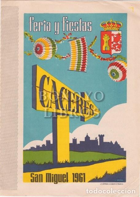 Cat&aacute;logos publicitarios: C&aacute;ceres. Feria y Fiestas. San Miguel, Septiembre, 1961