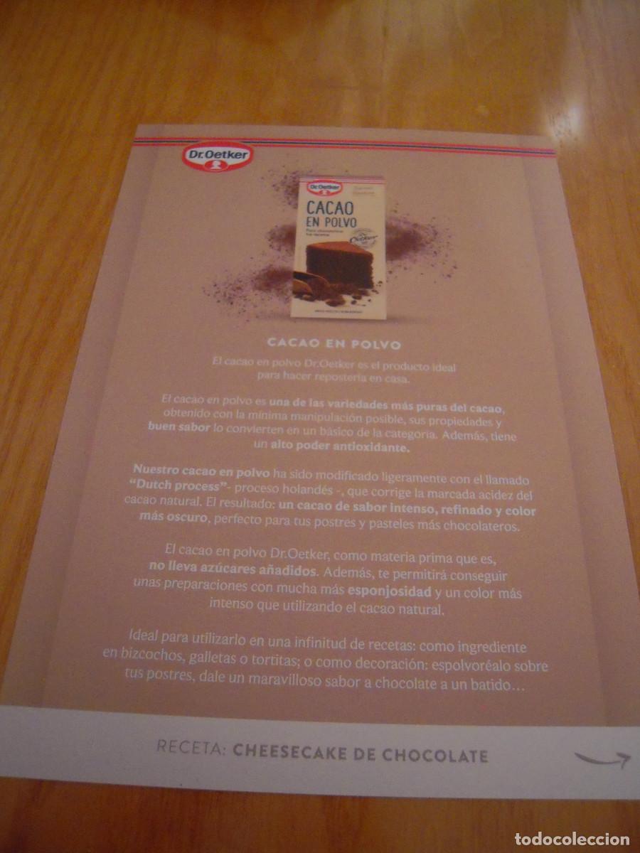 Cat&aacute;logos publicit&aacute;rios: Folleto Cacao en polvo Dr. Oetker