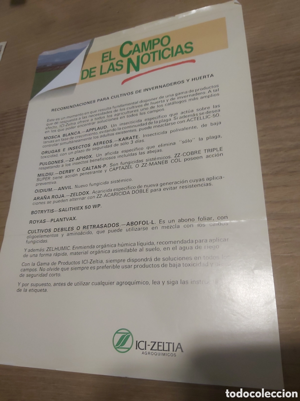 Werbekataloge: Impreso zeltia agroqu&iacute;mica invernaderos y huerta