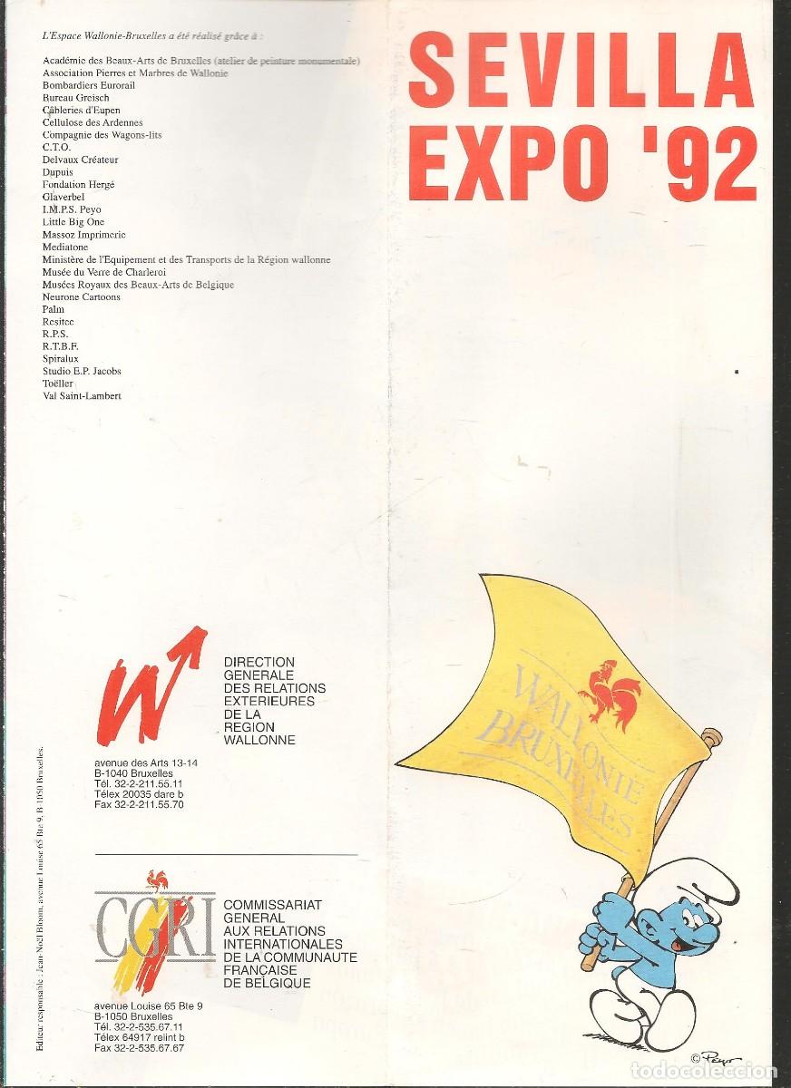 Cat&aacute;logos publicitarios: CAT&Aacute;LOGO: EXPO&acute;92. SEVILLA. WALLONIE - BRUXELLES. LOS PITUFOS, TINTIN, SIMEN&Oacute;N. (ST/C28)