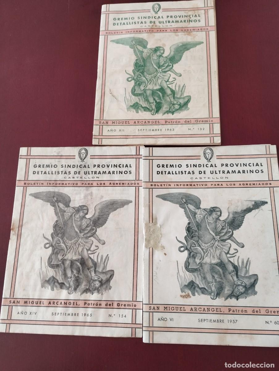 Cat&aacute;logos publicitarios: 3 BOLETIN SINDICAL PROVINCIAL DETALLISTAS DE ULTRAMARINOS SEPTIEMBRE -1957 - 1963 - 1965