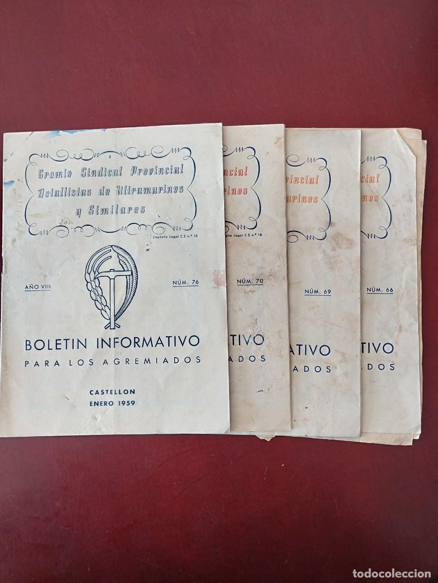 Werbekataloge: 4 BOLETIN INFORMATIVO PARA LOS AGREMIADOS CASTELL&Oacute;N 1959